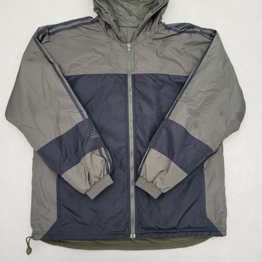 Vintage 90s Adidas Reversible Full Zip Puffer Jacket Size Medium